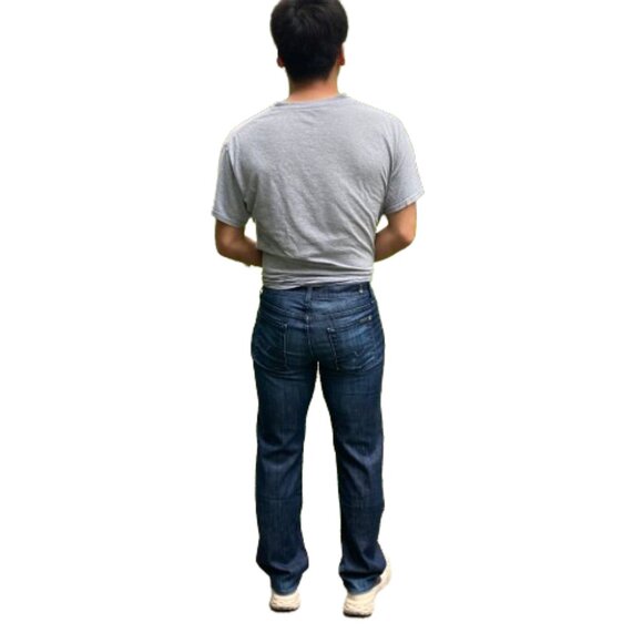 7 for All Mankind Men's 'Standard' Button-Fly Straight Jeans Med/dark, 29x 28" - Picture 6 of 14